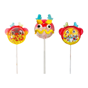 CANDYDOMO手工新年限定小马发光棒棒糖水果味儿童糖果新年礼物
