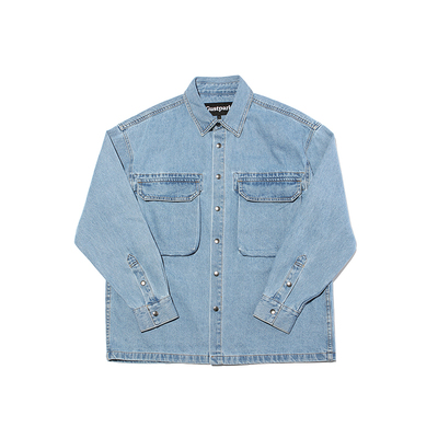 隽永风工装大口袋质感牛仔衬衫