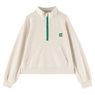 【显高短款卫衣】森林棠26款云感罗纹耐磨针织宽松女童半高领外套