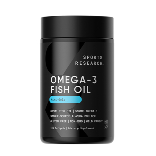 【达人专属】SportsResearch黑金鱼油1250mg高纯浓度omega3DHA