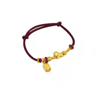 金店同款沙金马年生肖吉祥小马驹情侣红绳手链本命年红绳编织手绳