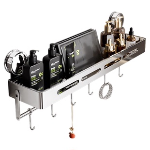 浴室置物架不锈钢免打孔壁挂式厕所洗手洗漱台卫生间墙上收纳架子