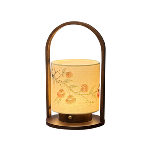 宋代美学新中式复古手绘氛围装饰灯茶室禅意书房卧室床头手提台灯