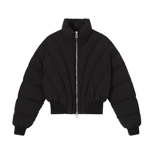 CLP黑色压线面包短款加厚棉服外套男立领宽松廓形休闲潮流夹克Y2K