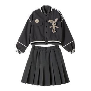 女童裙子套装2026新款中大童学院风jk套裙儿童洋气时髦秋装两件套
