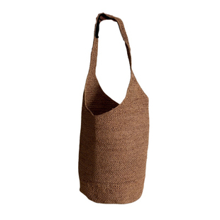 日本杂志手工拉菲草酒椰纤维草编包单肩包INS女士度假韩国沙滩包