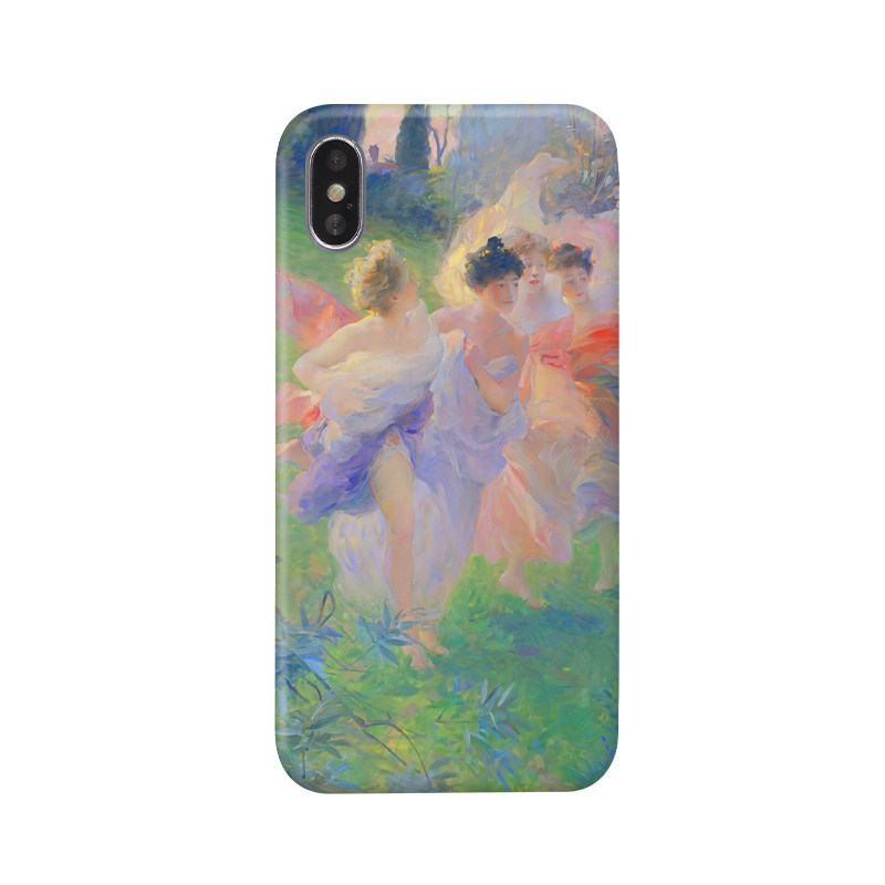 CCC春夏新款郊外少女适用苹果17pro/16/15/14plus/13/12/iphone11pro菲林光面软壳油画复