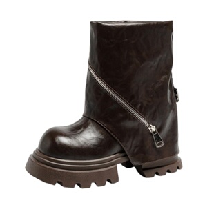 厚底高跟内增高12CM马丁裤管靴女震地王2025秋冬新款休闲百搭单靴