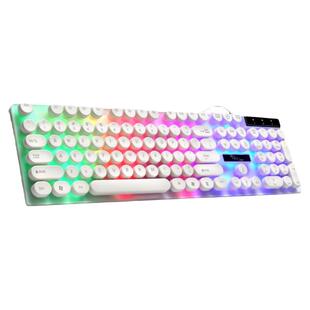 悬浮式键盘有线usb游戏机械手感七彩发光笔记本电脑追光豹G21套装