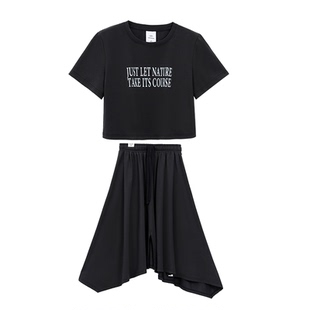 Turn Signal潮牌时尚裙子套装女夏季2025新款休闲T恤半身裙两件套