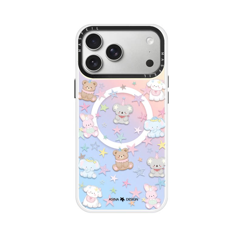 甜萌动物适用苹果17Promax手机壳15磁吸支架iPhone16Pro保护套网红创意plus全包可爱14超薄13新款女高级感12