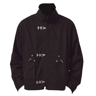 714street高端线BEHALF 灯芯绒拼接飞机扣千鸟格里布防风领短夹克