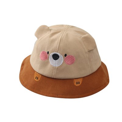 宝宝渔夫帽厚款熊猫遮阳防晒秋冬