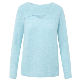 朗姿V领套头通勤毛针织衫镂空设计感气质时尚毛衣2025年冬季新款