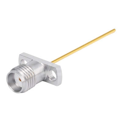 谷波互连SMA母空气线连接器双孔法兰孔距8.9mm 不锈钢 DC-26.5GHz