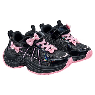 芭比童鞋女童鞋子2025新款秋冬季保暖老爹鞋加绒棉鞋儿童运动鞋女