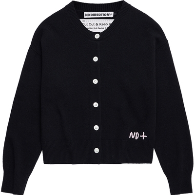 NO DIRECTION+ 手工刺绣字母圆领开衫N540210651C