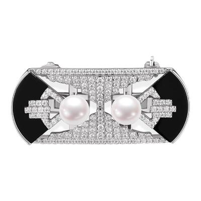 PEARLSTIGE领结珍珠胸针