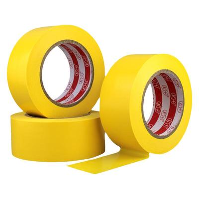 PVC黄色地板胶带 地面标识安全警戒无痕胶带 车间斑马线标识胶带 50米长