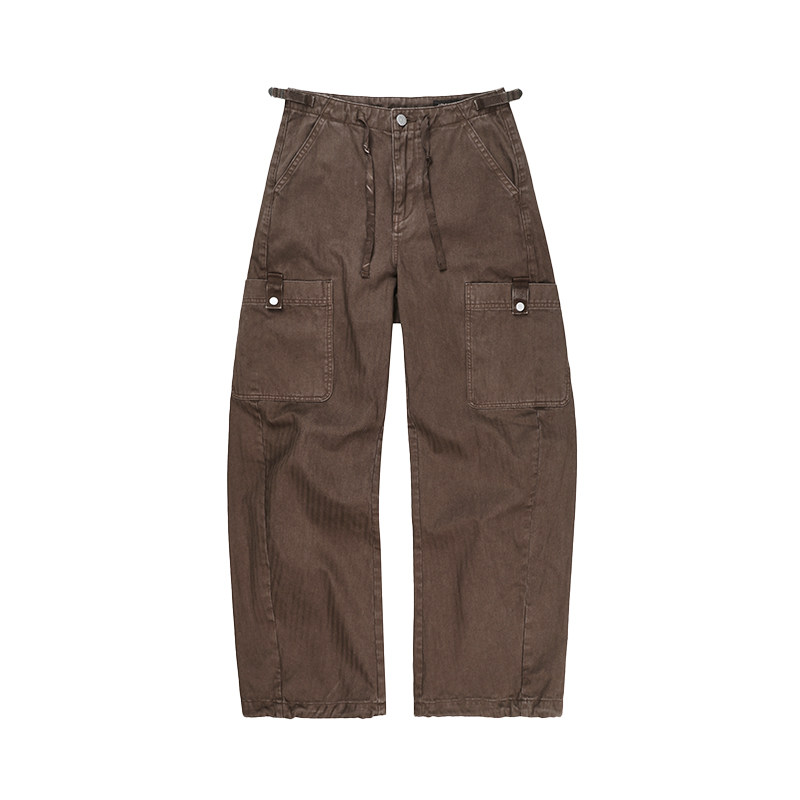 ABLEJEANS石英咖啡工装拖地裤