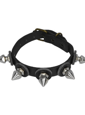 塑料宝塔形铆钉圆盘朋克细长手链