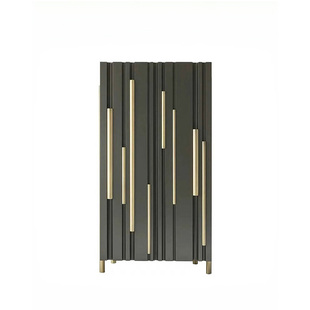 轻奢不锈钢酒柜客厅靠墙高端餐边柜豪宅高档家用艺术玻璃展示柜