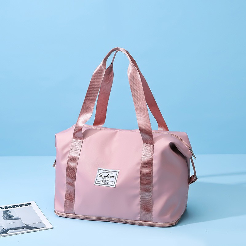 旅行包大容量双层扩展便携短途住宿行李袋收纳包干湿分离健身滚轮