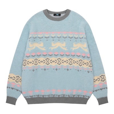 NERESUM甜酷圆领蝴蝶结毛衣