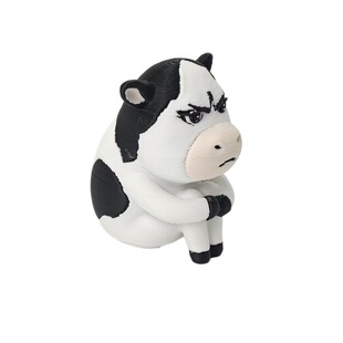 3D打印玩具抽象丑萌草地牛玩偶奶牛手办摆件搞怪生日礼物表情包