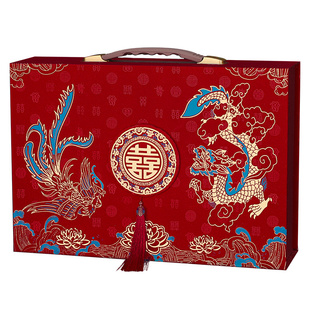 彩礼钱盒子定亲订婚结婚收礼金箱婚礼彩礼盒提亲聘礼盒10万箱子