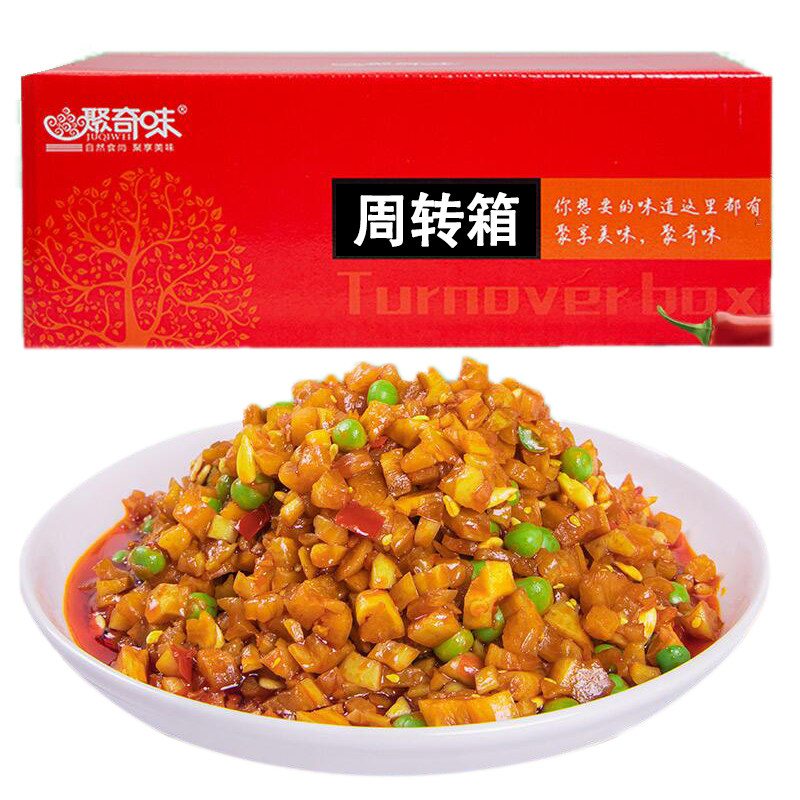 聚奇味五仁酱丁整箱商用10斤批发香辣红油萝卜干咸菜开胃下饭菜