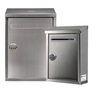 室外不锈钢信箱密码锁加厚小号多用途意见箱投诉建议箱投票箱带锁室外举报信箱爱心功德箱可挂墙免费做文字