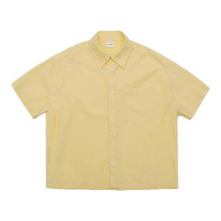 CountryMoment 全棉细斜纹美式彩色短款衬衫男女Cleanfit短袖衬衣