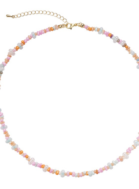 飘带项链小众彩色串珠蝴蝶结