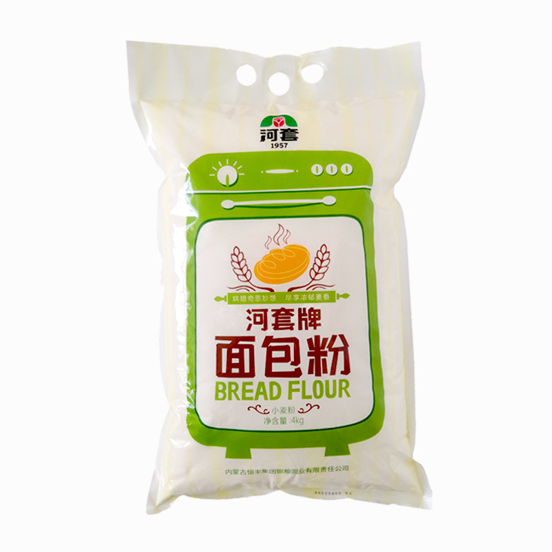 河套面包粉4kg高筋出膜无添加正品烘焙烤箱面包机专用粉披萨家用