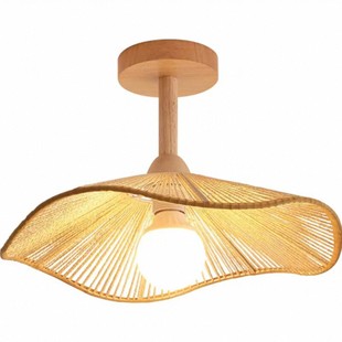 日式复古卧室吸顶灯侘寂风民宿房间灯北欧创意设计感麻绳主卧灯具