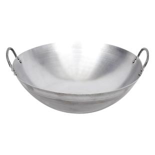 商用老式无涂层双耳熟铁锅家用大铁锅炒菜锅传统圆底厨房柴火适用