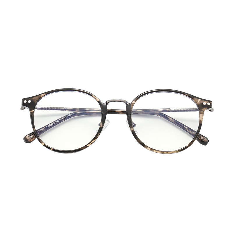 豹纹眼镜框女素颜神器方圆脸复古日系圆形玳瑁镜框男可配近视镜片