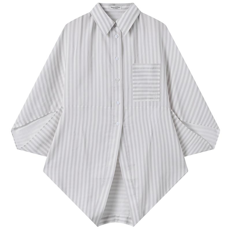 Marc O'Polo/MOP 夏季新款好看翻领新中式印花度假透气短袖衬衫女
