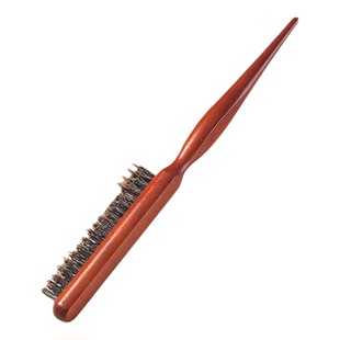 天然猪鬓毛梳子女士专用蓬松颅顶按摩头皮顺发便携防脱发窄齿梳子