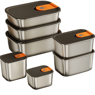 佳帮手食品级不锈钢保鲜盒冰箱冷冻分装海鲜肉类密封盒食物收纳盒