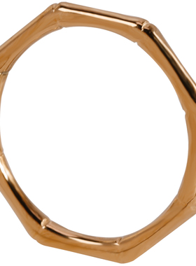 个性冷淡风钛钢镀18K金竹节戒指