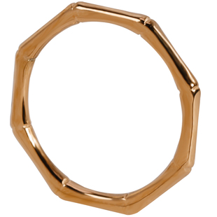 冷淡风钛钢镀18K金竹节戒指简约光面食指戒时尚个性OL戒子女饰品