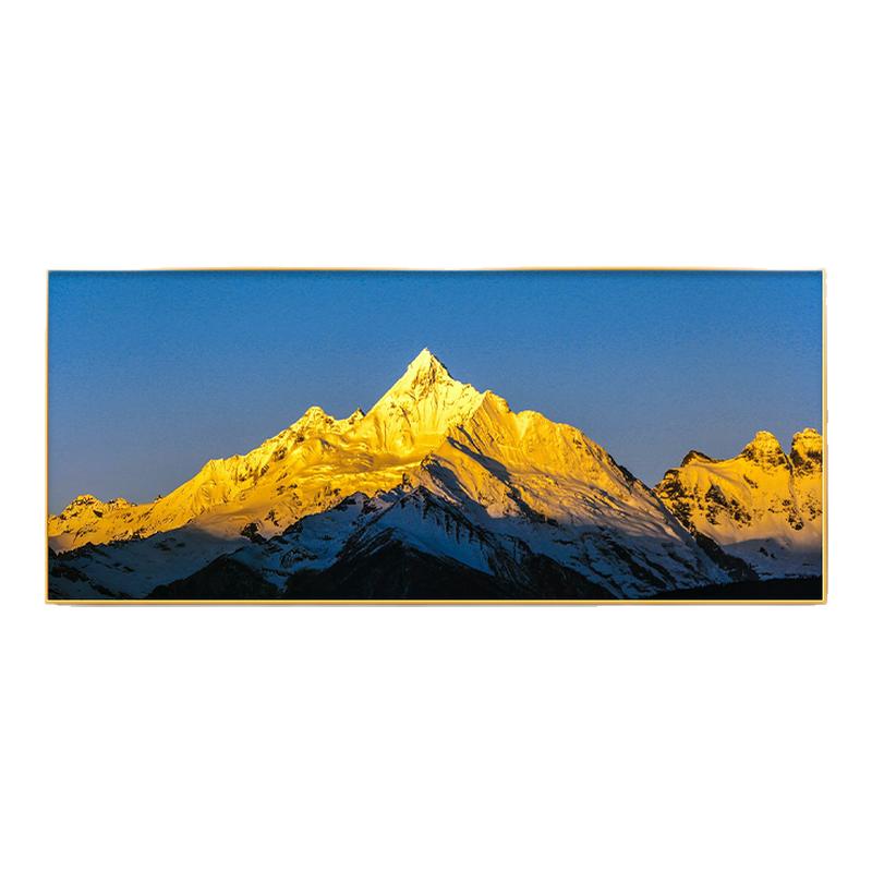 日照金山客厅挂画雪山风景装饰画山水画办公室靠山图书房卧室壁画