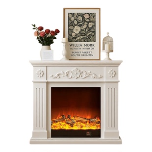 法式壁炉装饰柜复古风仿真火焰壁炉欧式客厅取暖器美式雕花玄关柜