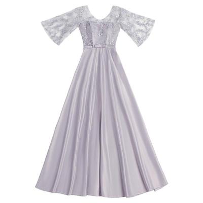 新款中袖长款礼服公主袖工厂直销