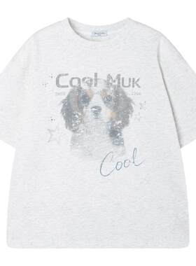 MUCMUKN【闪光街头】COOLMAX凉感速干数码小狗印花T恤男童26夏新