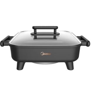 Midea美的6L超大容量平底不易粘加热煎涮肉烤鱼料理电锅炒煮两用