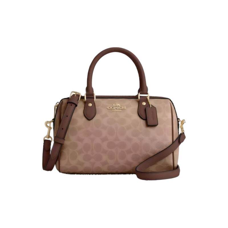 【自营】COACH/蔻驰Rowan25经典老花单肩斜挎手提包波士顿包中号
