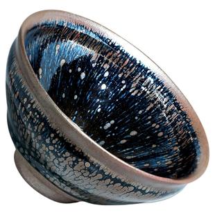 廖成义建盏星空蓝油滴茶盏收藏级手工天目盏茶杯个人高端主人杯